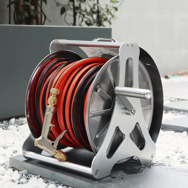 2024 New Professional Garden Supplies Metal Hose Reel Hose Storage Wall-Mounted Garden Hose Reel