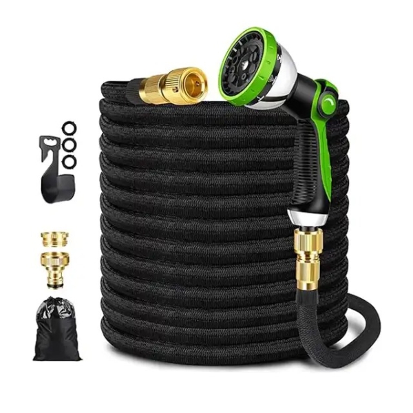 2024 New 50FT 100FT Expandable Garden Pipe Garden Hose With 10 Spray Pattern Nozzle